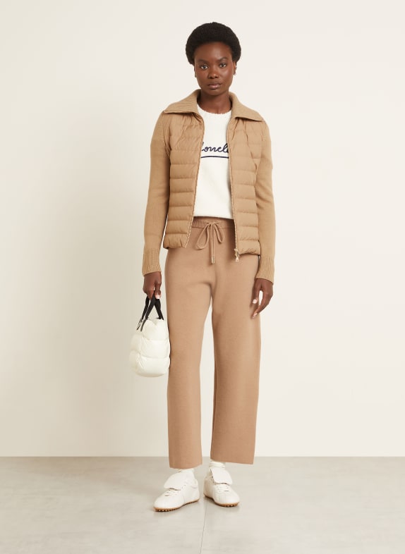 MONCLER Lightweight down jacket in a mix of materials BEIGE