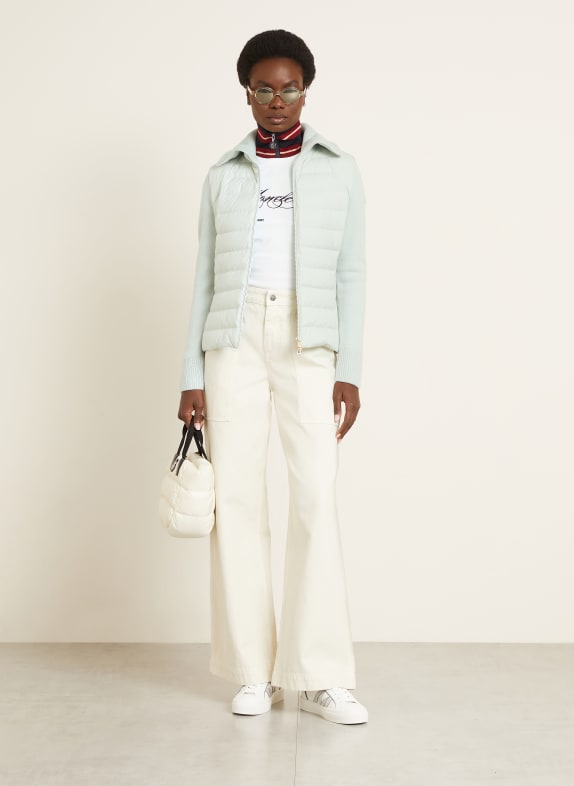 MONCLER Lightweight down jacket in a mix of materials LIGHT BLUE