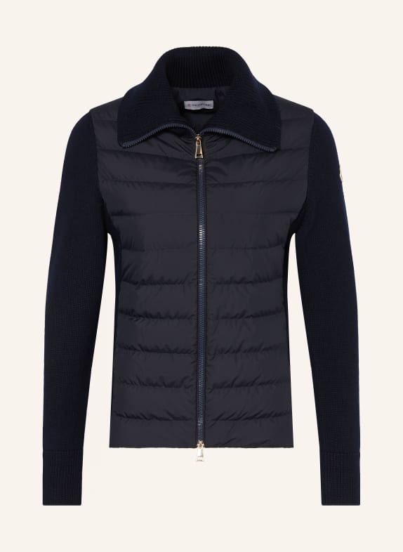 MONCLER Lightweight-Daunenjacke im Materialmix DUNKELBLAU