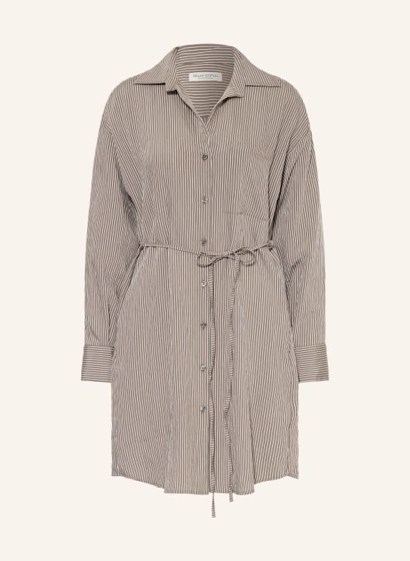 Marc O'Polo Hemdblusenkleid TAUPE / WEISS