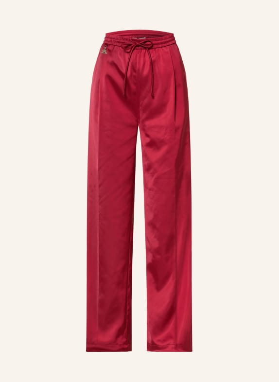 GESTUZ BXGRICKY satin track pants with braid trim DARK RED
