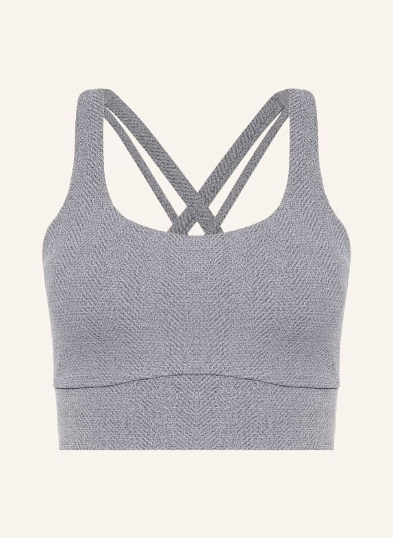 lululemon ENERGY LONGLINE sports bra GRAY / WHITE