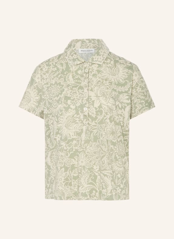 Marc O'Polo Blusenshirt aus Jersey HELLGRÜN / CREME
