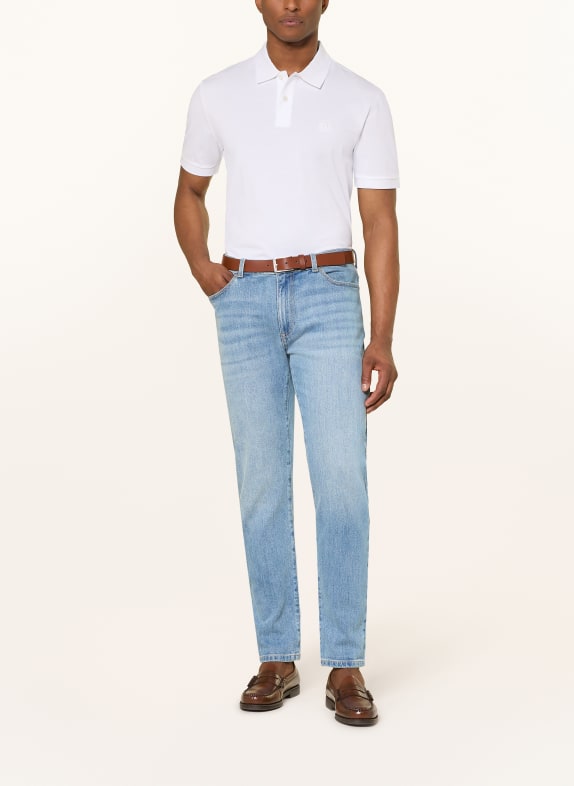 BOSS Tricou polo din piqué PARRIS ALB