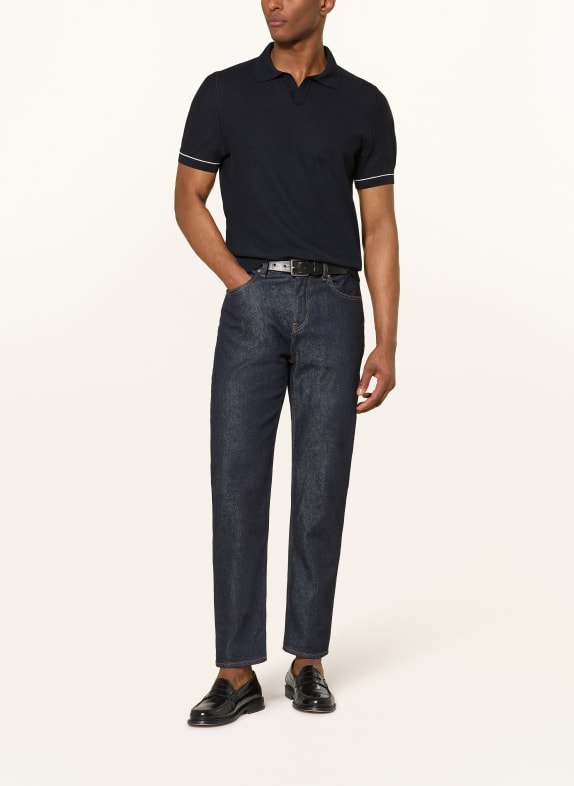 BOSS Strick-Poloshirt NARCISO DUNKELBLAU / WEISS