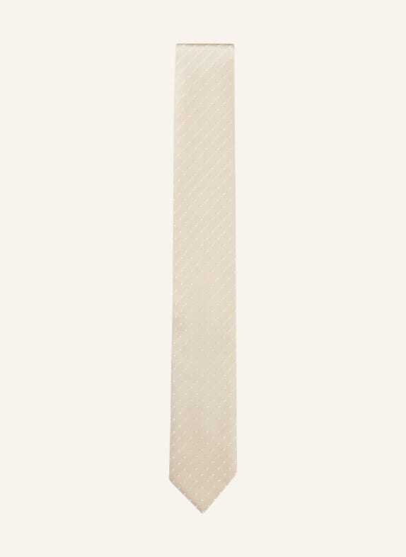 BOSS necktie LIGHT BROWN / WHITE