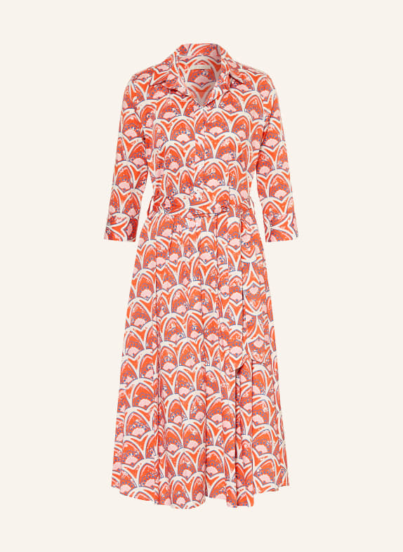 lilienfels Hemdblusenkleid mit 3/4-Arm ROT / BEIGE / BLAU