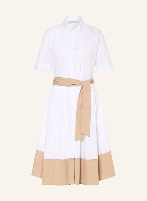 lilienfels Hemdblusenkleid WEISS / CAMEL