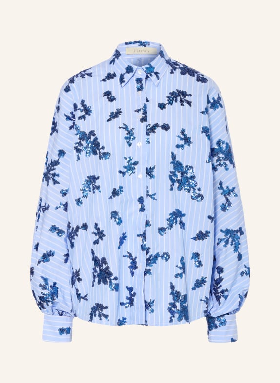 lilienfels Oversized košile s flitry TMAVĚ MODRÁ / BÍLÁ