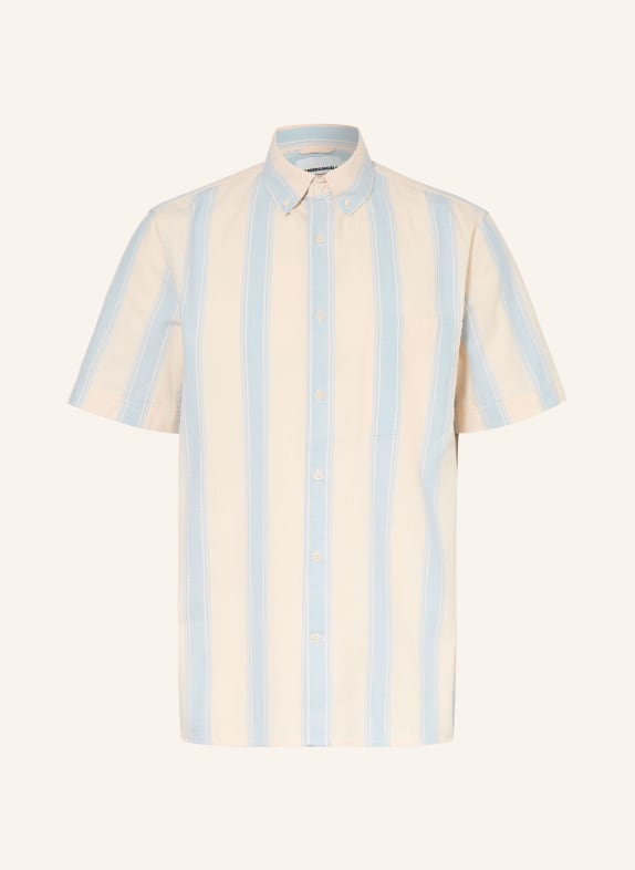 ARMEDANGELS Chemise à manches courtes Comfort Fit CRÈME / BLEU CLAIR