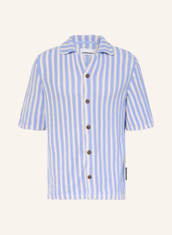 ARMEDANGELS Gebreid shirt Comfort Fit LICHTBLAUW / WIT