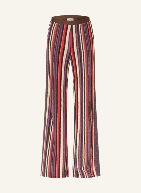 ottod'ame Knitted pants with glitter yarn PURPLE / BROWN / RED