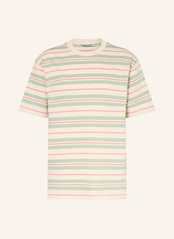 ARMEDANGELS T-Shirt MAARKOS HELLGELB / PINK / HELLGRÜN