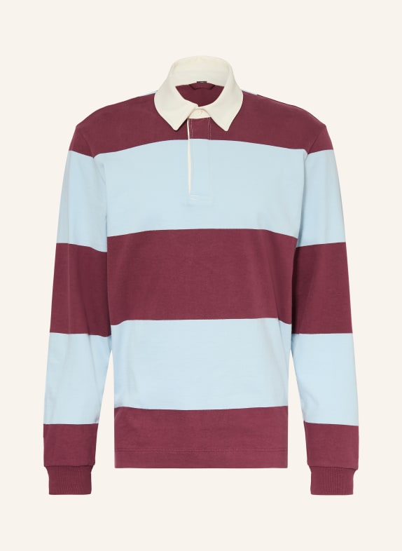 lululemon Rugbyshirt DUNKELROT / HELLBLAU