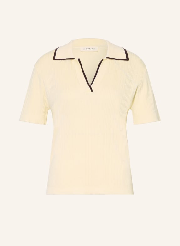SOFIE SCHNOOR Dzianinowa koszulka polo JAMIESW KREMOWY / CIEMNOBRĄZOWY