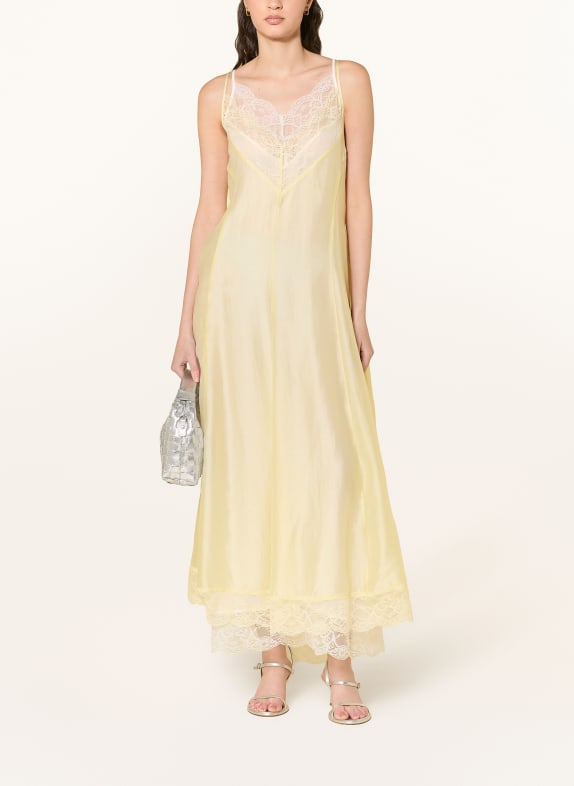 SOFIE SCHNOOR ESMASW dress with lace LIGHT YELLOW / WHITE