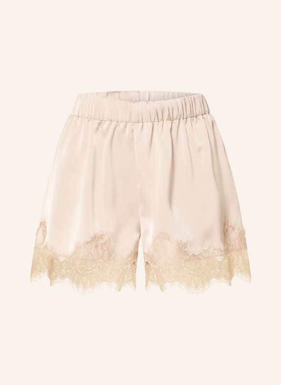 SOFIE SCHNOOR Satyna szorty VADA z koronką BEŻOWY