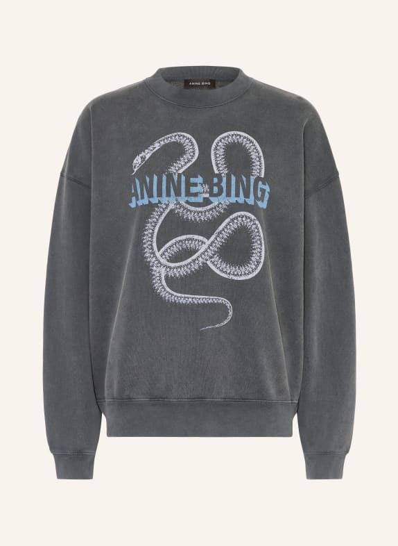 ANINE BING Mikina HARVEY TMAVĚ ŠEDÁ / ČERNOŠEDÁ / TMAVĚ MODRÁ