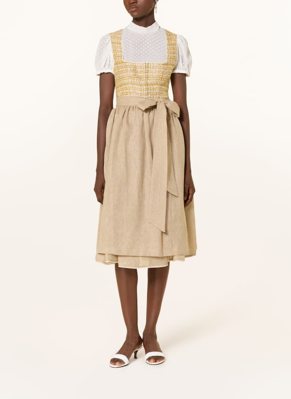 KINGA MATHE Bouclé-dirndl SARANDA met glittergaren GOUD / BEIGE