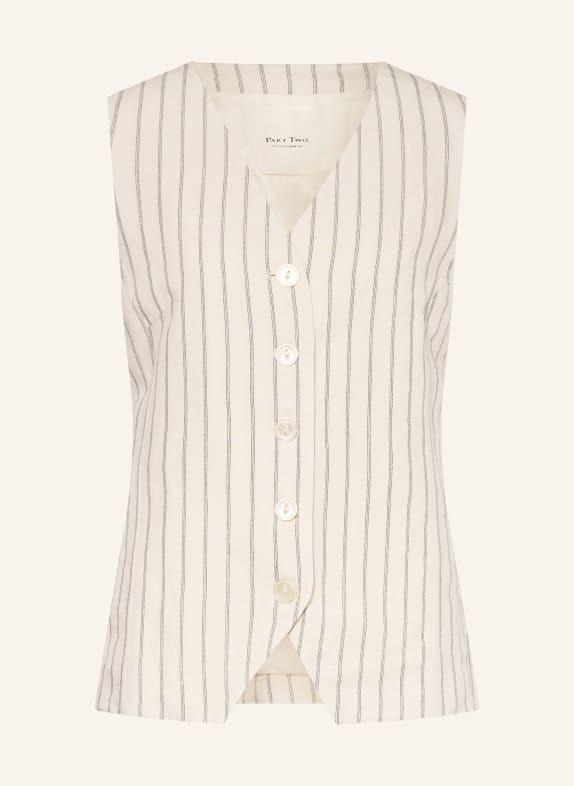 Part Two Blazer vest with linen CREAM / BLACK
