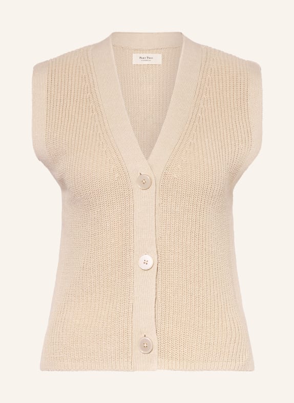 Part Two Pletená vesta s lnem SVĚTLE HNĚDÁ