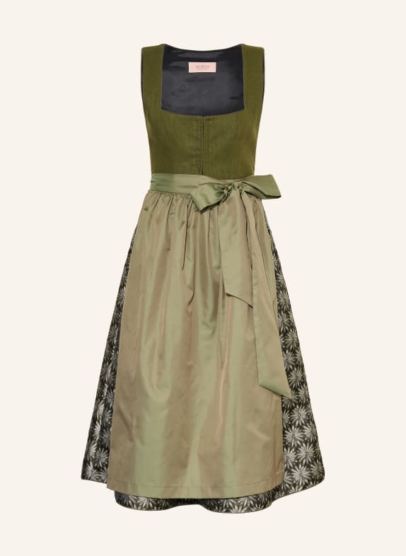 ALISSA BY KINGA MATHE Dirndl IDA en lin OLIVE / ARGENT / KAKI
