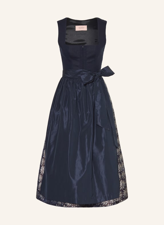 ALISSA BY KINGA MATHE Dirndl IDA en lin BLEU FONCÉ / ARGENT / TAUPE