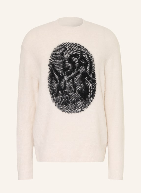 ALLSAINTS RIDGES sweater with alpaca ECRU / BLACK
