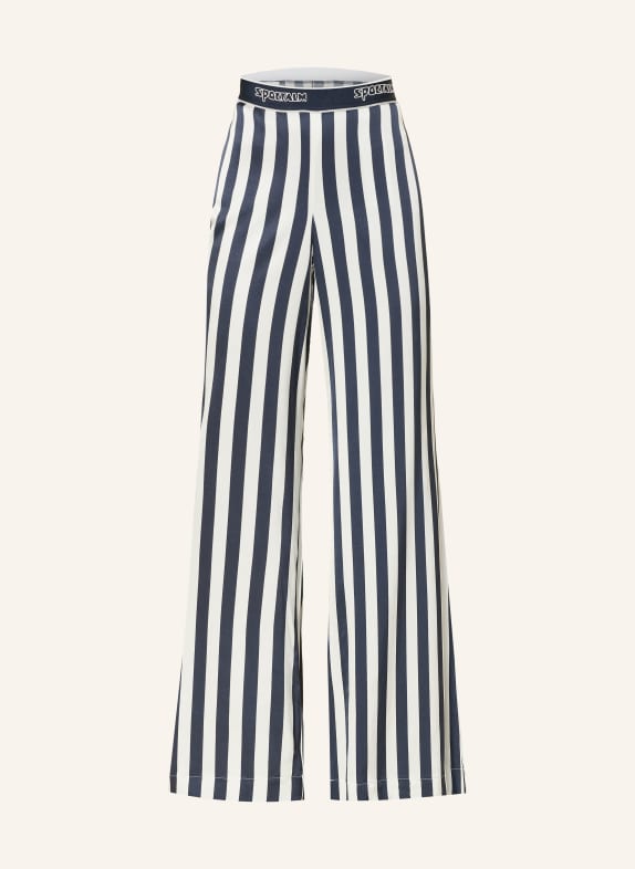 SPORTALM Pantalon marlène en satin BLANC / BLEU FONCÉ