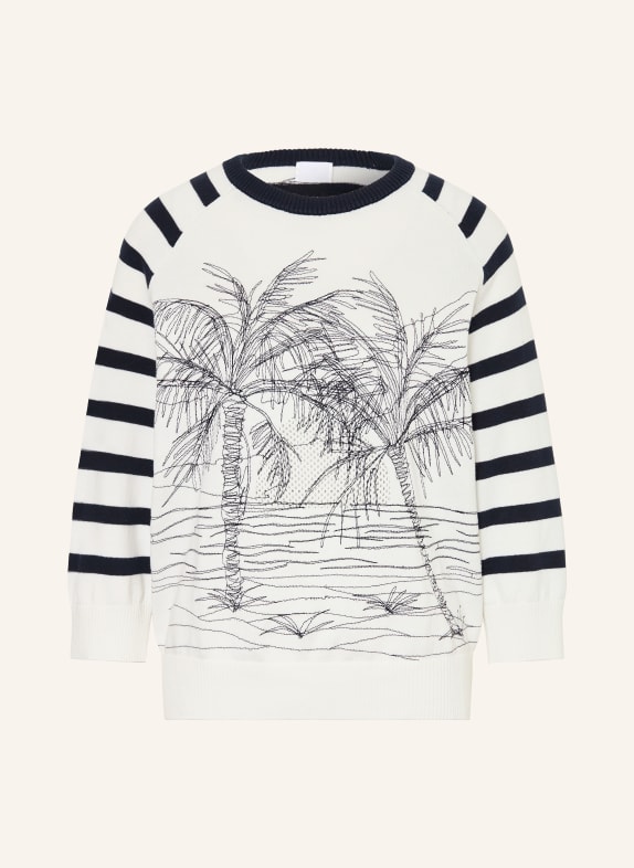 SPORTALM Pullover mit 3/4-Arm WEISS / SCHWARZ