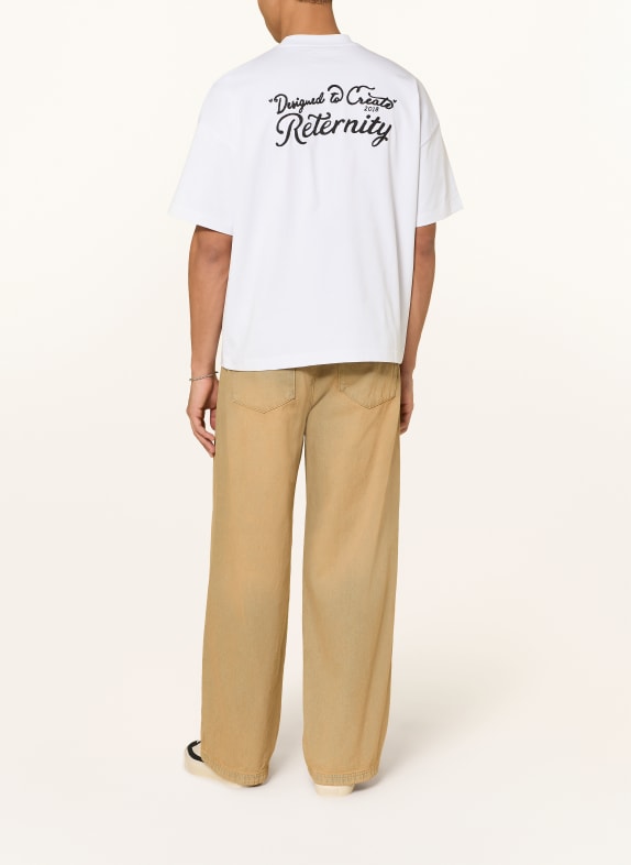 RETERNITY T-shirt DESIGNED TO CREATE WIT / ZWART