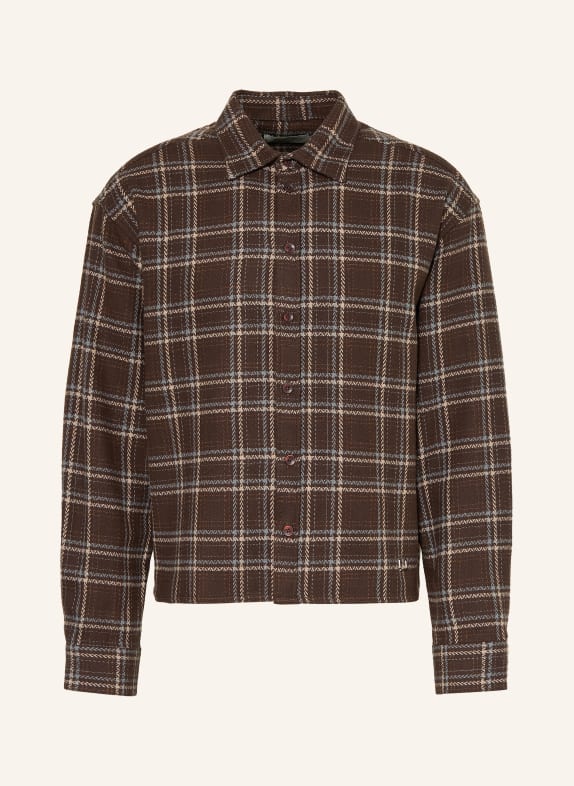 RETERNITY Flannel overshirt L'ARTISAN BROWN / LIGHT BROWN / LIGHT BLUE