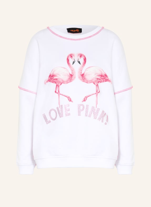 miss goodlife Oversized mikina BÍLÁ / RŮŽOVÁ