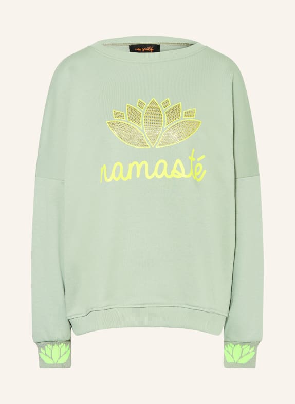 miss goodlife Mikina s ozdobnými kameny SVĚTLE ZELENÁ / ZLATÁ / NEONOVĚ ŽLUTÁ