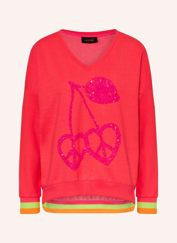 miss goodlife Oversized mikina s flitry NEONOVĚ RŮŽOVÁ / RŮŽOVÁ