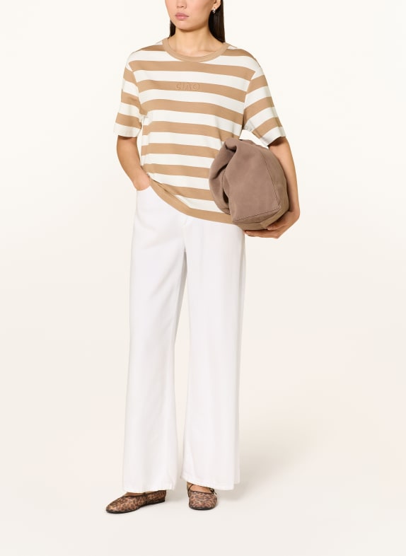 monari T-shirt COGNAC / WIT
