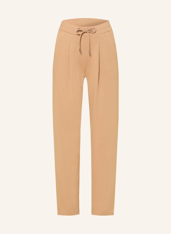 monari Jersey pants in jogging style CAMEL