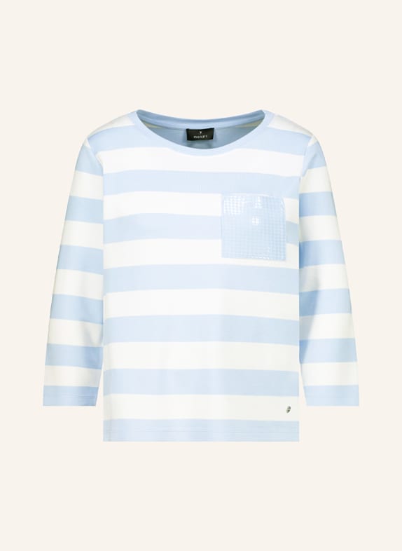 monari Tričko s 3/4 rukávem a flitry TMAVĚ MODRÁ / BÍLÁ