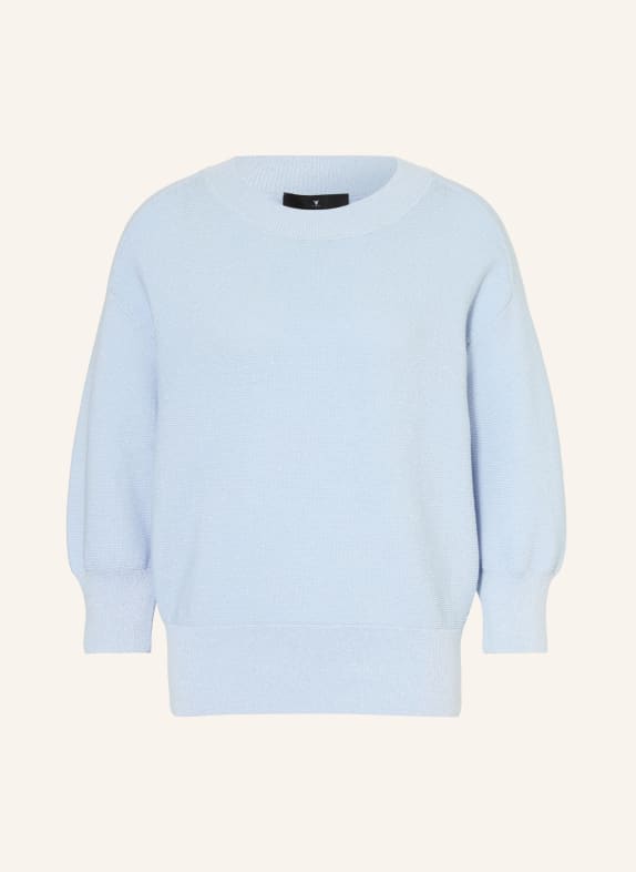 monari Sweater with 3/4 sleeves and glitter yarn LIGHT BLUE