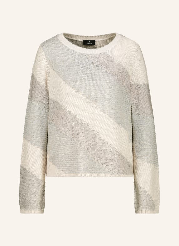 monari Svetr s třpytivou přízí a flitry BÉŽOVÁ / STŘÍBRNÁ