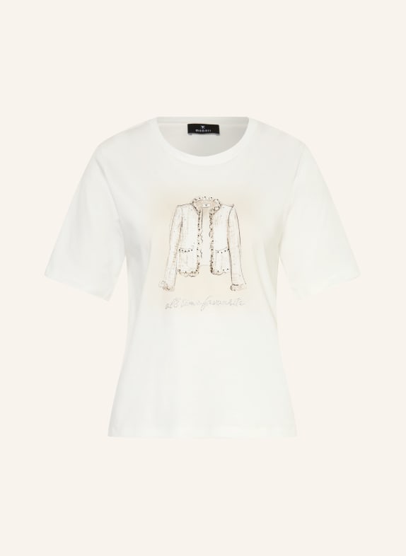 monari Tričko s ozdobnými kameny BÍLÁ