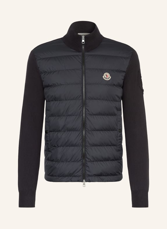 MONCLER Daunenjacke im Materialmix DUNKELBLAU