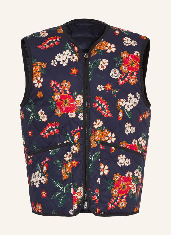 MONCLER Daunenweste FRANQUI zum Wenden DUNKELBLAU / ROT / DUNKELGRÜN