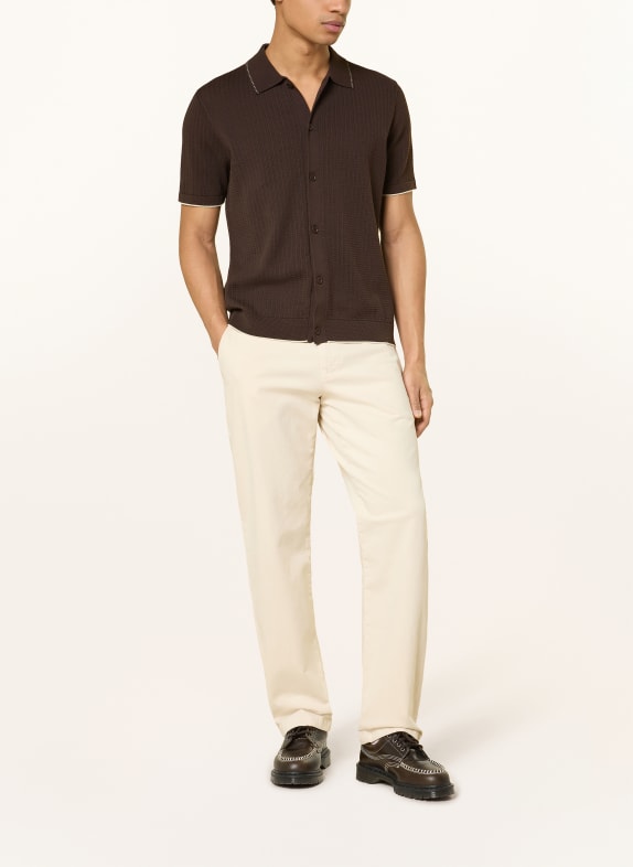 NN.07 Gebreid shirt NALO Regular Fit MARRON FONCÉ