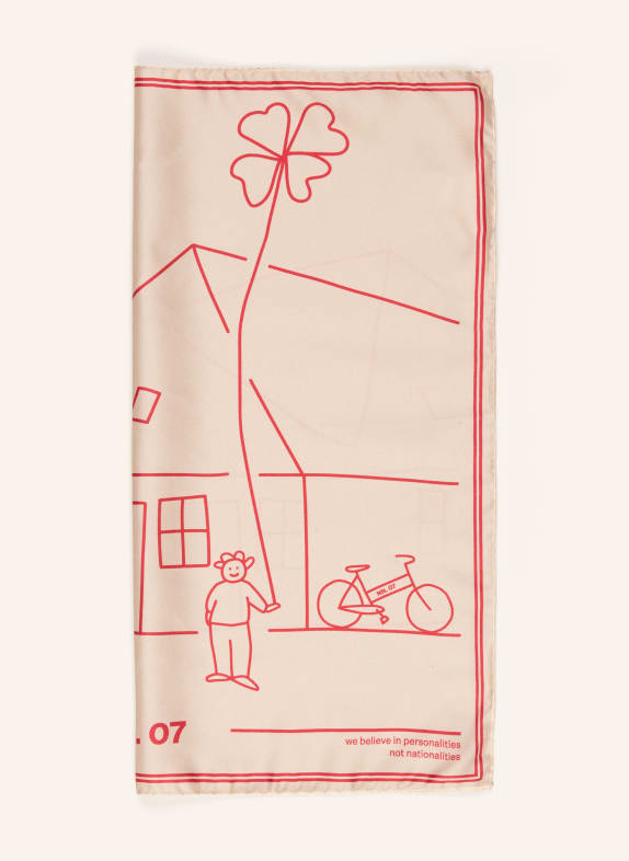 NN.07 Seidentuch ECRU / ROT