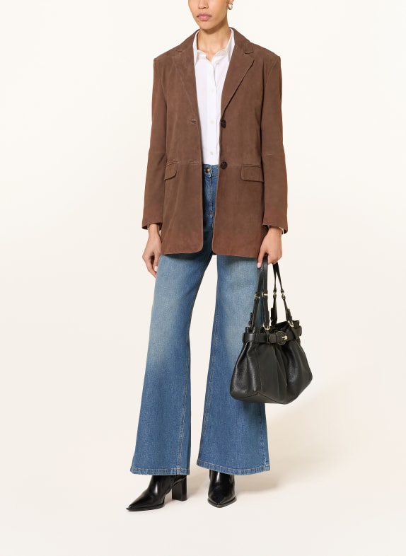 lilienfels Blazer long en cuir MARRON