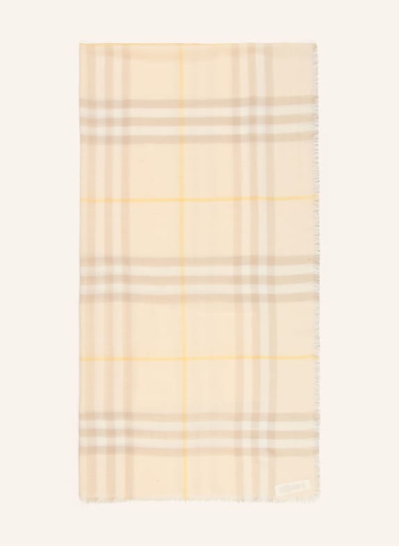BURBERRY écharpe MARRON CLAIR / GRIS / JAUNE CLAIR