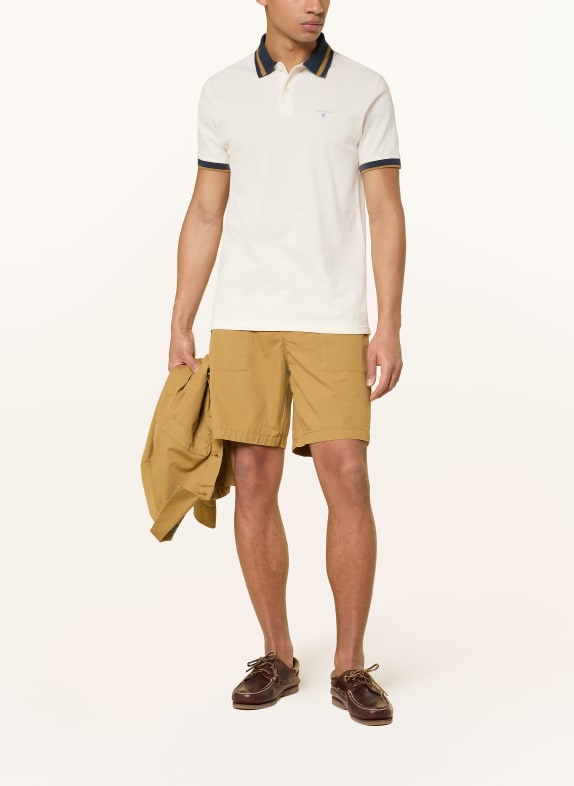 Barbour Piqué poloshirt ANTHORN ECRU / COGNAC / DONKERBLAUW