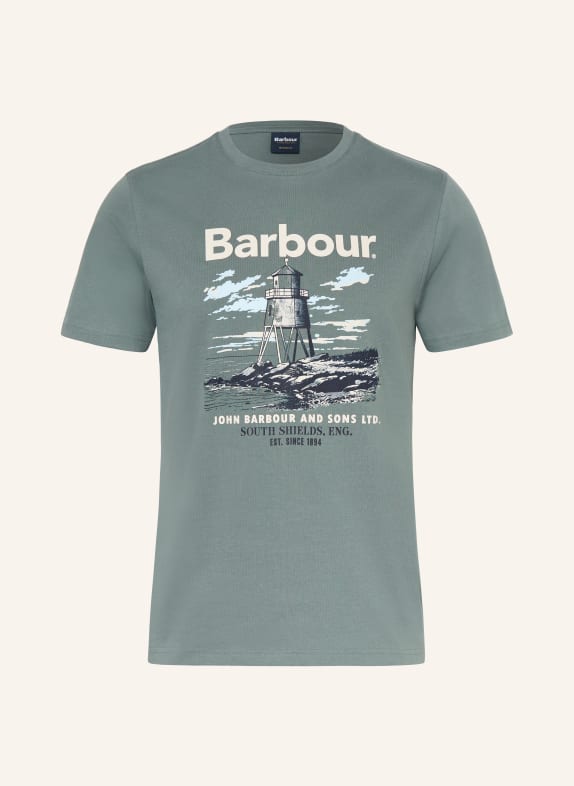 Barbour Tričko HARBOURSIDE OLIVOVÁ / BÉŽOVÁ / TMAVĚ MODRÁ