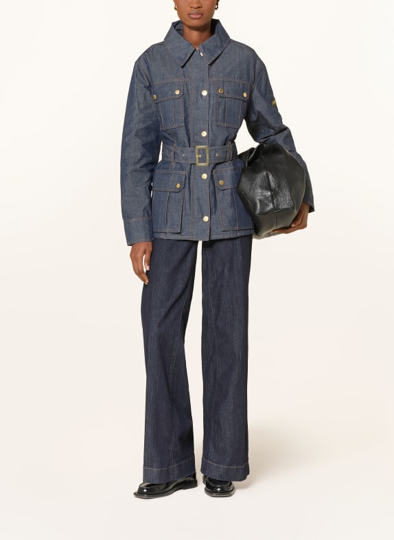 BARBOUR INTERNATIONAL denim jacket DARK BLUE / GOLD / DARK ORANGE